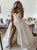 A Line Sweetheart White Satin Prom Dresses with Slit 