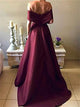 Burgundy Prom Dress with Slit