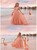 A Line Deep V Neck Backless Pink Tulle Pleats Prom Dress 