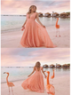 Sweep Train Pink Evening Dresses