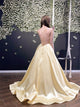 Sweep Train Yellow Evening Dresses