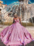 A Line Spaghetti Straps V Neck Satin Lace Up Prom Dress LBQ4294