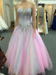 A Line Sweetheart Tulle Sequins Prom Dresses