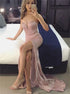 Sweetheart Mermaid Satin Prom Dress with Slit LBQ4141