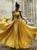 A Line Spaghetti Straps Yellow Chiffon Prom Dresses with Butterfly