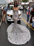 Mermaid Sweetheart Long Sleeves Sequins Silver Prom Dress LBQ3791