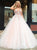 A Line Deep V Neck Tulle Prom Dresses with Beadings