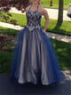 Ball Gown Spaghetti Straps Beading Tulle Prom Dresses