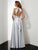 Floor Length Open Back Sliver Evening Dresses