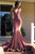 Sexy V Neck Mermaid Backless Long Prom Dresses GJS636