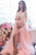 A Line Long Sleeves Tulle Sweetheart Appliques Side Slit Long Prom Dresses GJS634