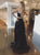 Two Pieces Tulle  A Line Black Lace Up Long Prom Dresses GJS642