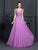 A Line Straps Beading Long Chiffon Dresses
