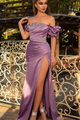 Sexy Off-Shoulder Strapless Mermaid High Side-Slit Long Prom Dress GJS714
