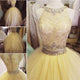 Elegant Lace Crop Top Pink Tulle Ball Gown Quinceanera Dresses Two Piece ZXS396