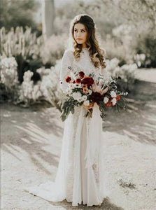 Scoop Lace Appliques Wedding Dresses