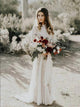 Scoop Lace Appliques Wedding Dresses