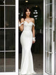 Off the Shoulder Mermaid Satin Wedding Dresses 