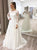 A Line Scoop Lace Long Sleeve Chiffon Appliques Wedding Dress 