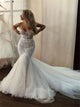 Mermaid Long Sleeve Backless Tulle Appliques Wedding Dresses