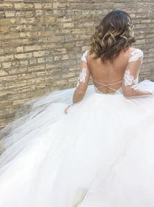 Criss Cross Sweep Train Wedding Dresses