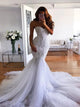 Mermaid Sweetheart Tulle Lace Appliqued Wedding Dresses