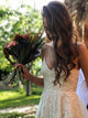 Lace A Line Spaghetti Straps Tulle Wedding Dresses 