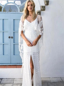 V Neck Lace Wedding Dresses