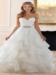 Beadings Floor Length Ruffles Wedding Dresses