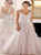 Pink Sweep Train Sleeveless Wedding Dresses