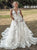 A Line Appliques Tulle White Wedding Dresses with Pocekts