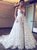 A Line Tulle Ivory Wedding Dresses with Sweep Train