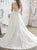 A Line V Neck White Ruffles Appliques Wedding Dress