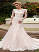 Organza Mermaid Wedding Dress Lace Appliques 